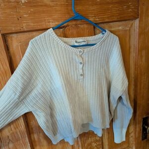 No Boundaries Cream Women's Crew Neck Sweater